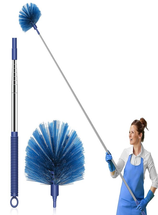 سيتسيل منفضة خيوط العنكبوت من سيت سيل مع عصا تمديد، منافض قابلة للسحب لتنظيف خيوط العنكبوت، فرشاة تنظيف خيوط العنكبوت لمراوح السقف بمقبض طويل 81 بوصة للاستخدام الداخلي والخارجي في الأسقف العالية - Image 1